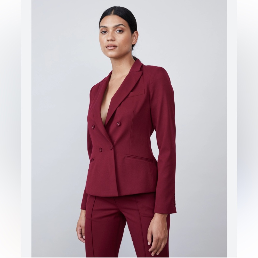 Women’s Allen Schwartz Double Breasted Pants Suit with Blazer 2 PC Set